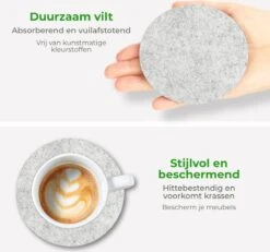 Soothe Onderzetters Voor Glazen - Vilt 10 Stuks – Lichtgrijs – Onderzetters Met Houder – Handgemaakt - Hittebestendig, Absorberend En Duurzaam -Merkloos Verkoopwinkel 1200x1122 4