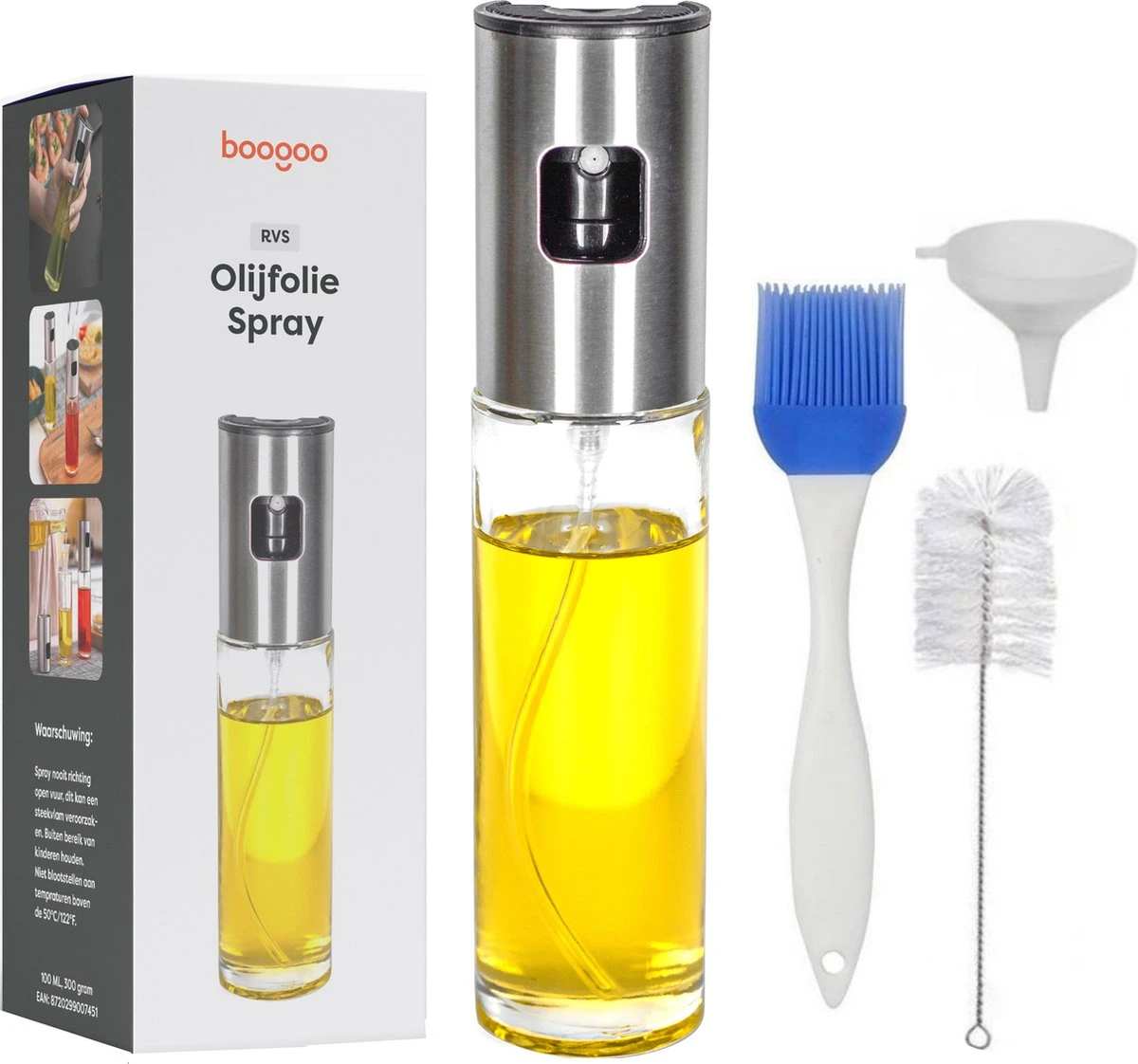 BooGoo® - RVS Olijfolie Sprayer Extreme Deluxe - Olijfolie Fles Verstuiver Voor Keuken - Oliespray - Oliefles - BBQ Accesoires - Olie Pomp Bakspray - Cooking Spray 1 BooGoo® - RVS Olijfolie Sprayer Extreme Deluxe - Olijfolie Fles Verstuiver Voor Keuken - Oliespray - Oliefles - BBQ Accesoires - Olie Pomp Bakspray - Cooking Spray
