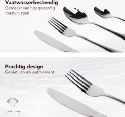 Dymund® 8 Persoons Bestekset - (45-delig) Bestek - Incl. Serveerlepel/Suikerlepel/Serveervork/Botermes - RVS - Zilver -Merkloos Verkoopwinkel 1200x1123