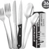 Achaté Bestekset 6 Persoons - 36-delig - RVS - Lepels, Messen, Vorken En Steakmessen - Hoogwaardige Kwaliteit - Vaatwasser Bestendig - Zilver