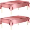 Partizzle 2x Rose Goud Plastic Wegwerp Tafelkleed Set - Verjaardag Bruiloft Sweet 16 Versiering - Feest Decoratie - 274 X 137 Cm