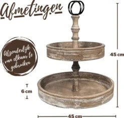 Pazzo Goods - Etagere - 2 Laags - Landelijk - Houten Etagere - -Merkloos Verkoopwinkel 1200x1136 4