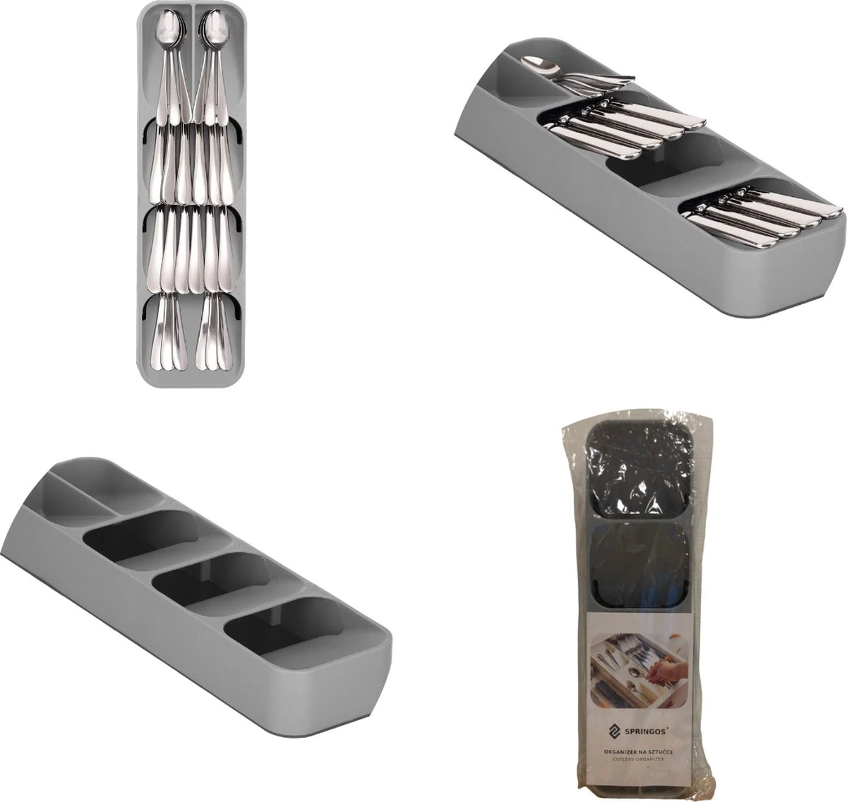 Springos Multifunctionele Bestekbak | Besteklade | Bestek Organizer | Kunststof | 39 X 11 X 5.5 CM 2 Springos Multifunctionele Bestekbak | Besteklade | Bestek Organizer | Kunststof | 39 X 11 X 5.5 CM - Afbeelding 2