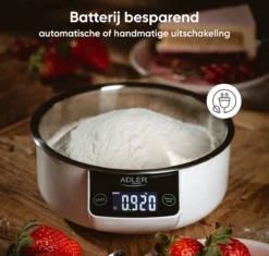 Adler Keukenweegschaal - Tot 5 Kg - Keukenweegschaal Digitaal - Met Kom -Merkloos Verkoopwinkel 1200x1142 6