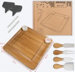 KitchenBrothers Borrelplank - Tapasplank - Uitschuifbaar - Complete Set Met Messen - Bamboe -Merkloos Verkoopwinkel 1200x1148 15