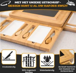 Tapasplank - Borrelplank - Serveerplank - Kaasplank - Hapjesplank - Inclusief Kaasmesjes - Taspasplank Bamboe - Borrelplank Rond - Inclusief Ebook - 41 Cm -Merkloos Verkoopwinkel 1200x1149 5