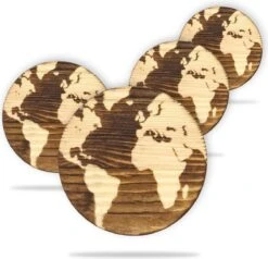 Whisiskey Wereldkaart Onderzetters - Whisky Onderzetter - Onderzetters Voor Glazen - Coasters - Onderzetters Design - Whiskey Glazen - Cadeau Voor Man & Vrouw - Cadeau Voor Mannen En Vrouwen -Merkloos Verkoopwinkel 1200x1155 16