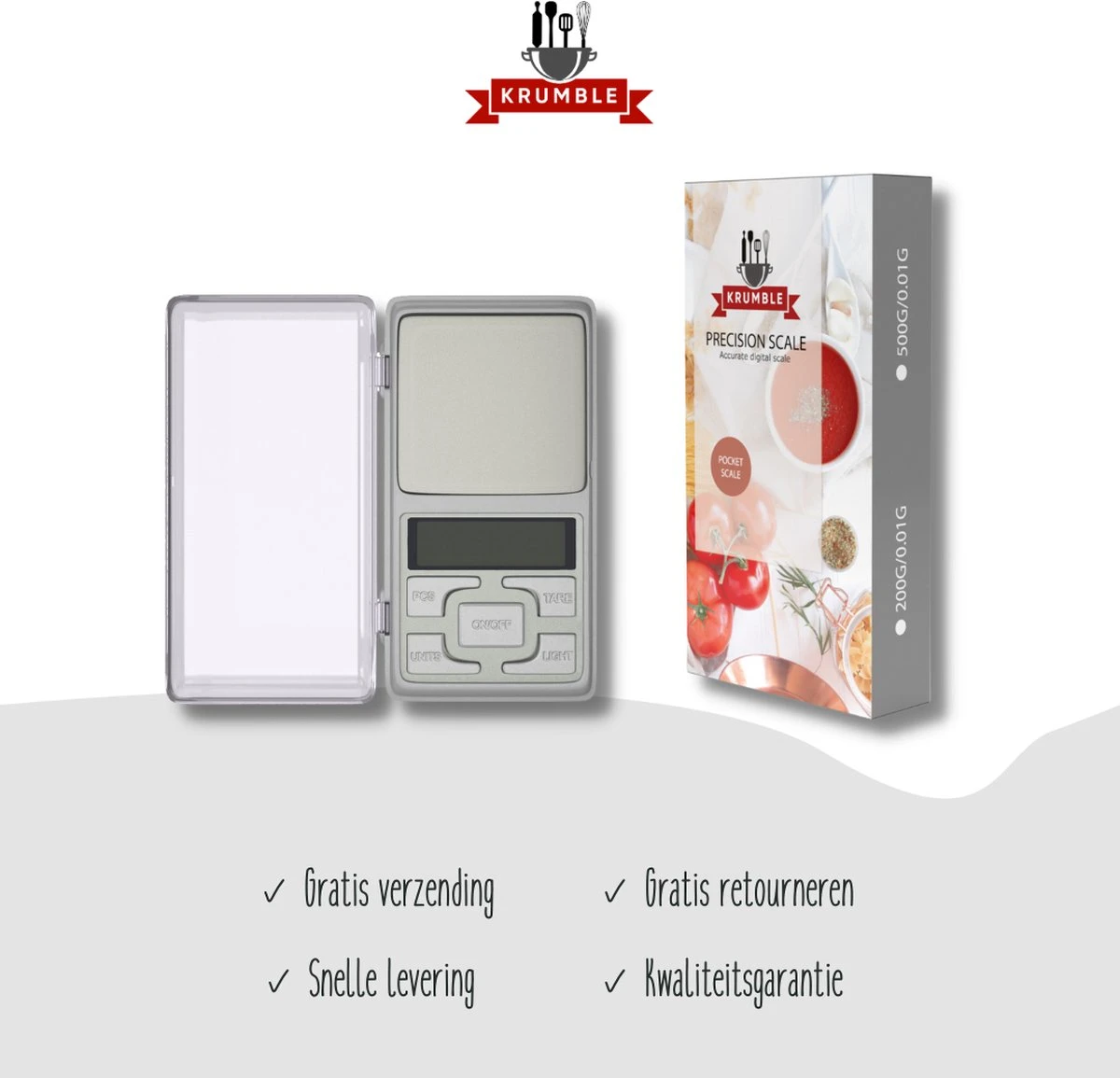 Krumble Weegschaal - Nauwkeurig - 0,01 Tot 200 Gr 9 Krumble Weegschaal - Nauwkeurig - 0,01 Tot 200 Gr - Afbeelding 9