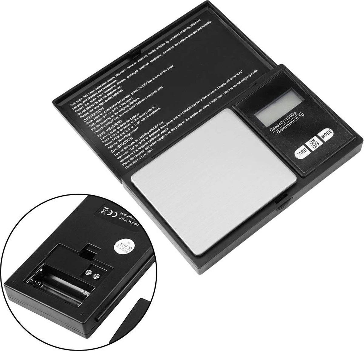 Imtex Precisie Weegschaal - Keukenweegschaal - Tot 1000 Gram - Zwart 5 Imtex Precisie Weegschaal - Keukenweegschaal - Tot 1000 Gram - Zwart - Afbeelding 5