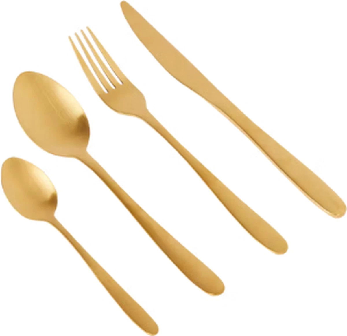 Merkloos Bestekset 16-delig - Goud - Goudkleur - 4x Messen, Vorken, Lepels En Dessertlepels - Roestvrij Staal 1 Merkloos Bestekset 16-delig - Goud - Goudkleur - 4x Messen, Vorken, Lepels En Dessertlepels - Roestvrij Staal