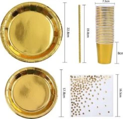 Goud Verjaardag Wegwerp Servies Set - Party Servies - Borden En Bekers Feestartikelen - 25 Gasten - Feestservies -Merkloos Verkoopwinkel 1200x1165 13