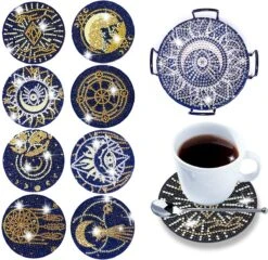 Diamond Painting Onderzetters - Verschillende Afbeeldingen - Compleet Hobbypakket - Ronde Steentjes