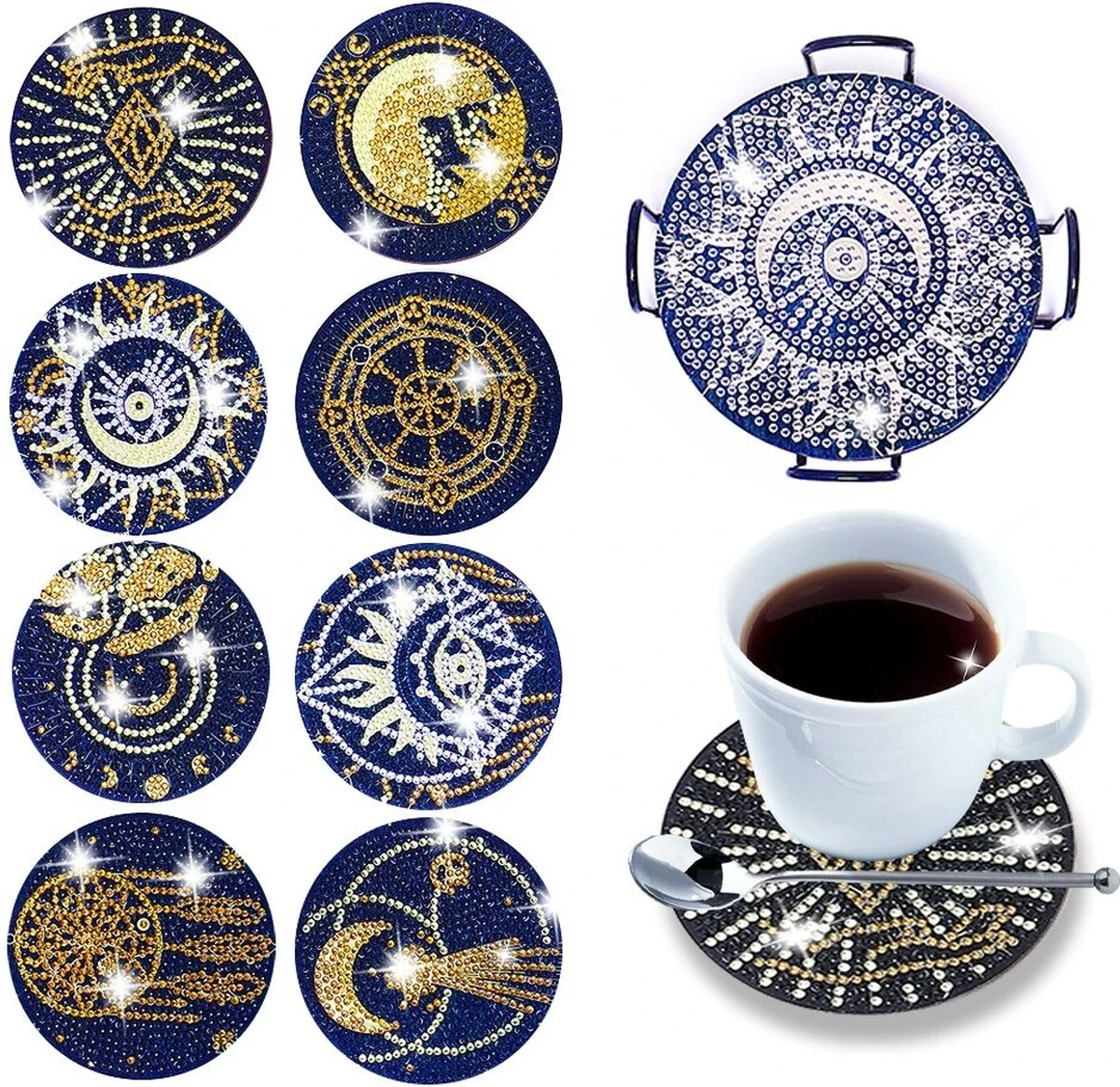 Diamond Painting Onderzetters - Verschillende Afbeeldingen - Compleet Hobbypakket - Ronde Steentjes 1 Diamond Painting Onderzetters - Verschillende Afbeeldingen - Compleet Hobbypakket - Ronde Steentjes