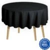 WITTS Luxe Tafelkleed - Tafelkleed Rond - Waterafstotend - Tafellaken - Zwart - 160 CM - Tafelzeil - Tafelkleed Katoen