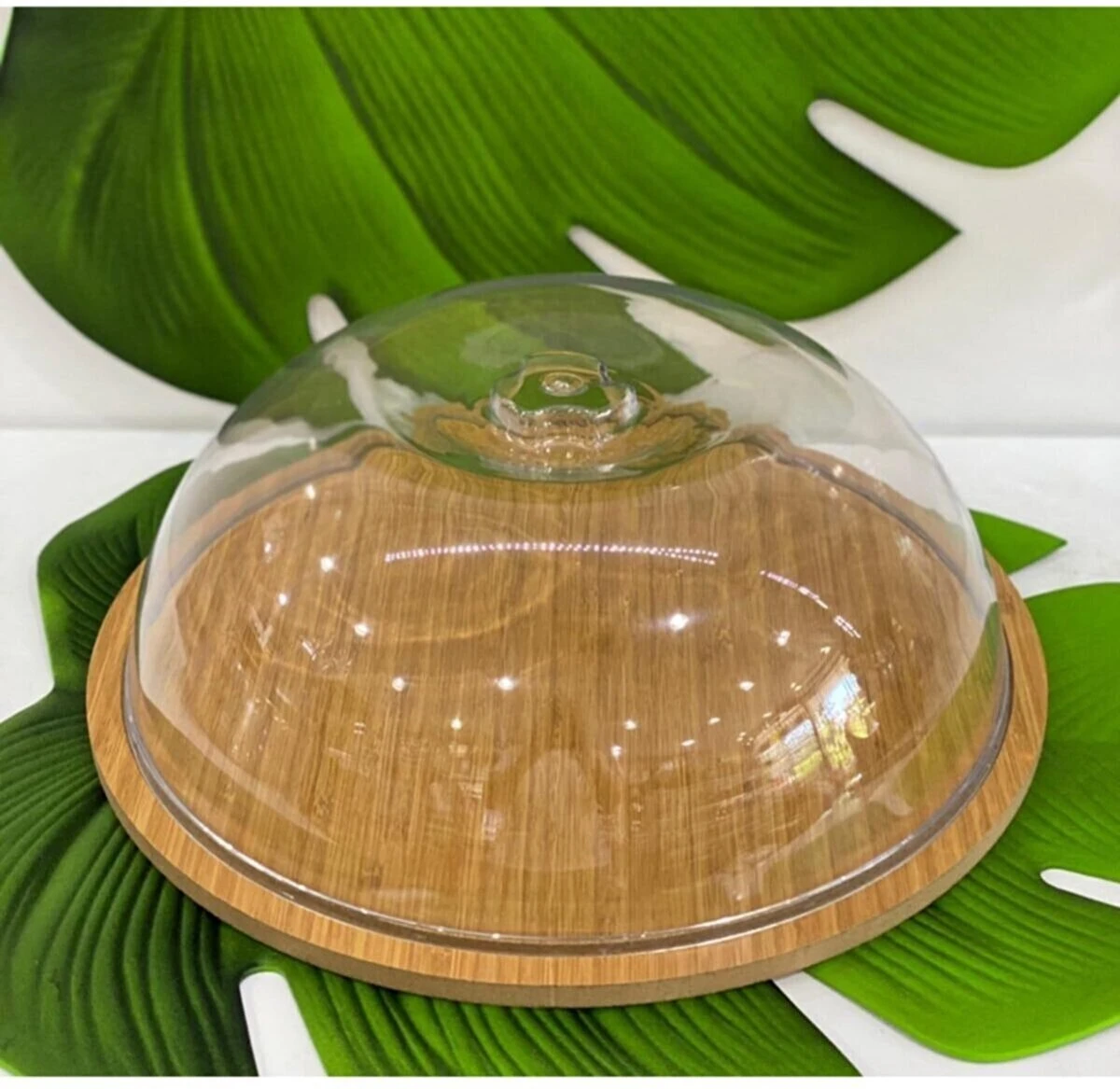 Houten Taartplateau Met Deksel - Rond 31.5 Cm 1 Houten Taartplateau Met Deksel - Rond 31.5 Cm