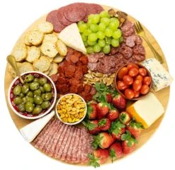 JoFlow Draaiplateau Of Borrelplank - Draaischijf – Draaischotel – 360 Graden Roterend Serveerbord, Hapjesplank, Van Bamboe Hout – Roterende Plaat – ⌀ 35CM