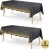Pazzo Festa - Wegwerp Tafelkleed - 2 Stuks - Zwart - Goud - Vlek & Geurvrij - Verjaardagen - Kerst - Gender Reveal - Baby Shower - Party's -