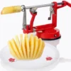 3-In-1 Appelmachine Rood - Appelboor, Appelschiller En Appelsnijder - Fruitsnijder - Groentesnijder - Klokhuis Verwijderaar - Fruitmachine - Keukenapparaat