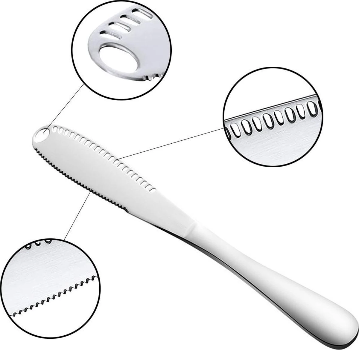 Merkloos Zilverkleurige 3-delige Botermessen Set - Roestvrijstaal - Messenset Voor De Boter - 3 X 20,8 X 1,6 Cm 2 Merkloos Zilverkleurige 3-delige Botermessen Set - Roestvrijstaal - Messenset Voor De Boter - 3 X 20,8 X 1,6 Cm - Afbeelding 2