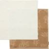 Riviera Maison Keukenhanddoeken Set Van 2, Keukendoeken Vierkant - RM Coral Reef Kitchen Towel - Beige / Wit - Katoen - 2 Stuks