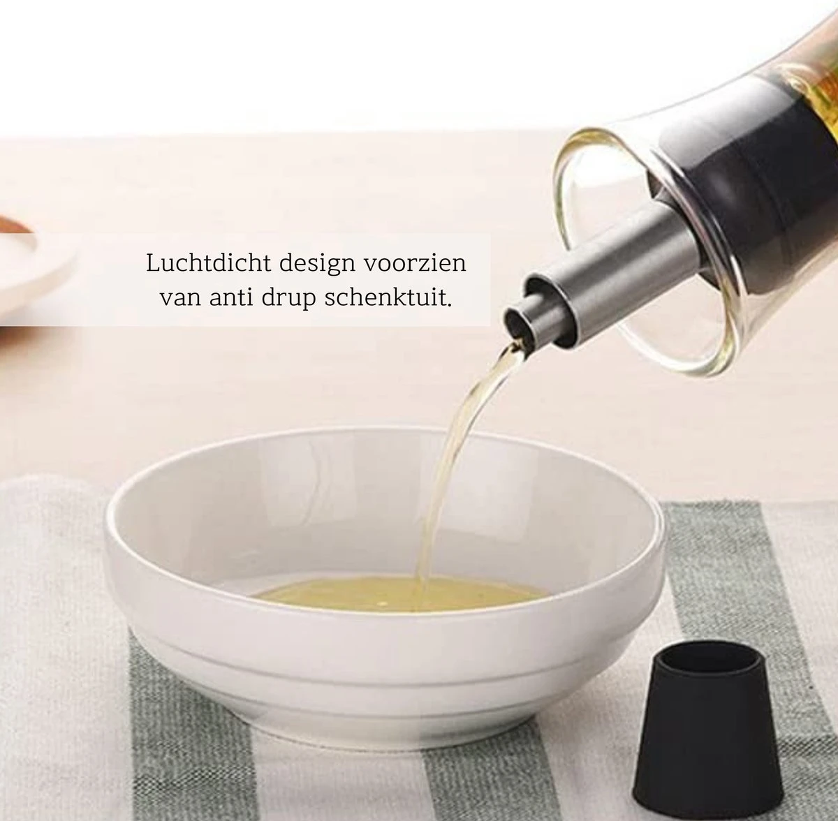 House Of Husk® Glazen Olie Dispenser Met Schenktuit - 500 Ml - Borosilicaat - Olie En Azijn Fles - Luchtdicht 3 House Of Husk® Glazen Olie Dispenser Met Schenktuit - 500 Ml - Borosilicaat - Olie En Azijn Fles - Luchtdicht - Afbeelding 3