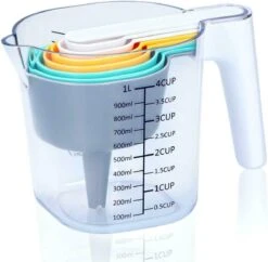 Alpina Maatbeker Set 9-delig Tot 1 Liter (Inclusief Trechter En Roerstaaf) - Measuring Cups & Spoons - Stapelbaar - Modern Design -Merkloos Verkoopwinkel 1200x1177 10
