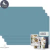Placemats Van Sophie Nordinn® - Placemat Vaxjo (Turquiose) - Placemats Kunststof - Set 4 Stuks - 30x40 Cm