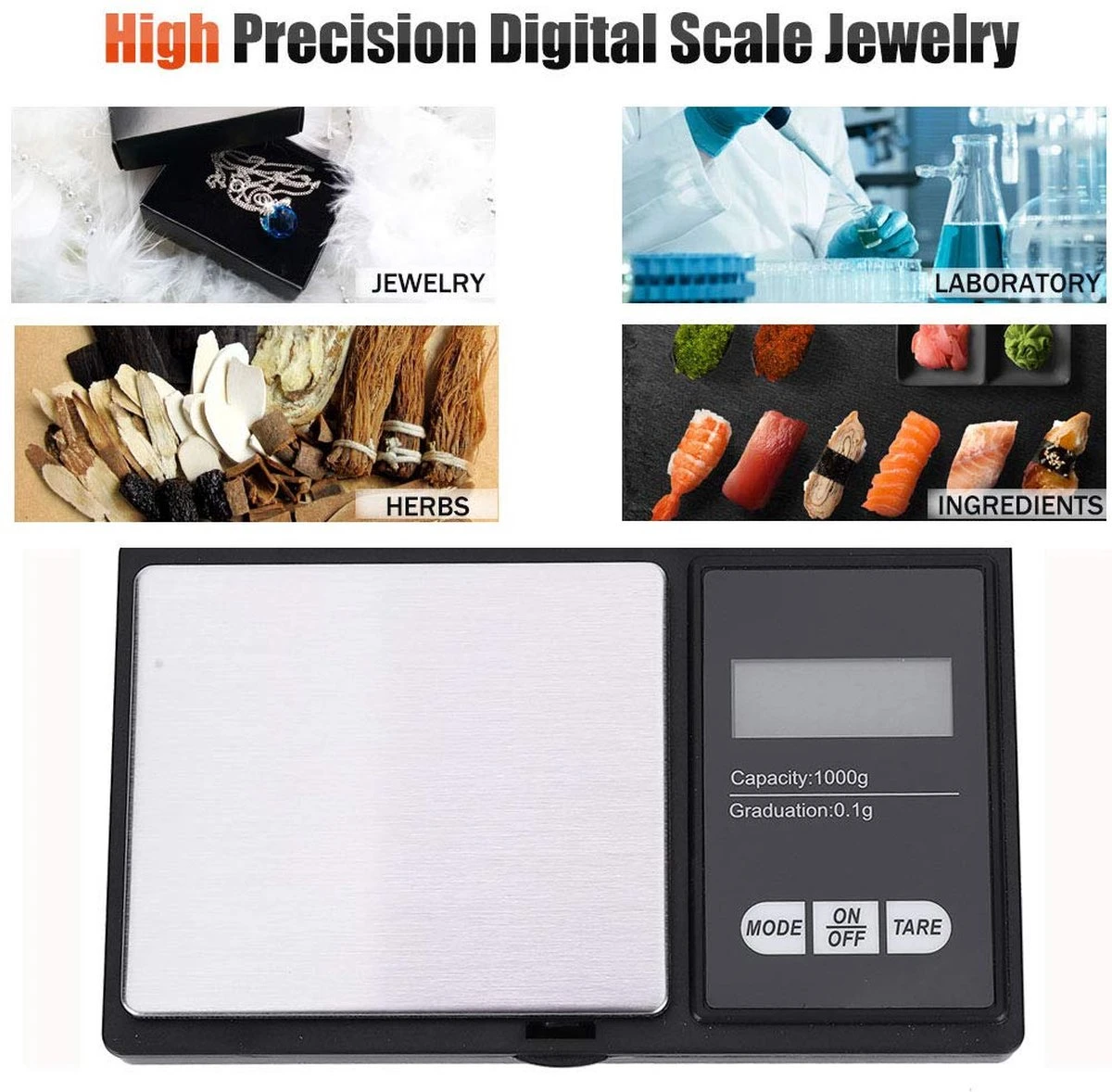 Imtex Precisie Weegschaal - Keukenweegschaal - Tot 1000 Gram - Zwart 4 Imtex Precisie Weegschaal - Keukenweegschaal - Tot 1000 Gram - Zwart - Afbeelding 4