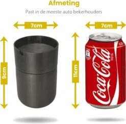 Merkloos Auto Asbak Bekerhouder RVS – 9 X 7 Cm – Zwart – Sigaretten Accessories – Zowel Binnens- Als Buitenshuis -Merkloos Verkoopwinkel 1200x1180 12