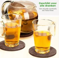 Soothe Onderzetters Voor Glazen - Vilt 10 Stuks – Bruin – Onderzetters Met Houder – Handgemaakt - Hittebestendig, Absorberend En Duurzaam -Merkloos Verkoopwinkel 1200x1180 14