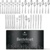 Perow 6 Persoons Bestekset – 36 Delig – 18/10 Edelstaal – Lepels, Messen, Vorken & Steakmessen – Vaatwasserbestendig – Zilver - Serviessets