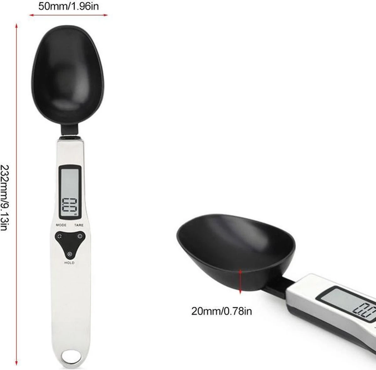 GrandKitchen - Digitale Lepelweegschaal Tot 500 Gram - RVS -Weeglepel 1 GrandKitchen - Digitale Lepelweegschaal Tot 500 Gram - RVS -Weeglepel