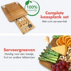 KitchenBrothers Borrelplank - Tapasplank - Uitschuifbaar - Complete Set Met Messen - Bamboe -Merkloos Verkoopwinkel 1200x1185 8
