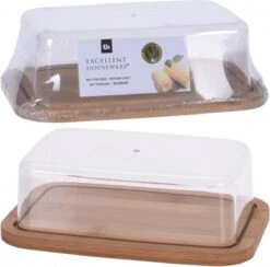 Merkloos Botervloot Met Bamboo Deksel