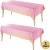 Pazzo Festa - Wegwerp Tafelkleed - 2 Stuks - Roze - Goud - Vlek & Geurvrij - Verjaardagen - Gender Reveal - Baby Shower - Party's -