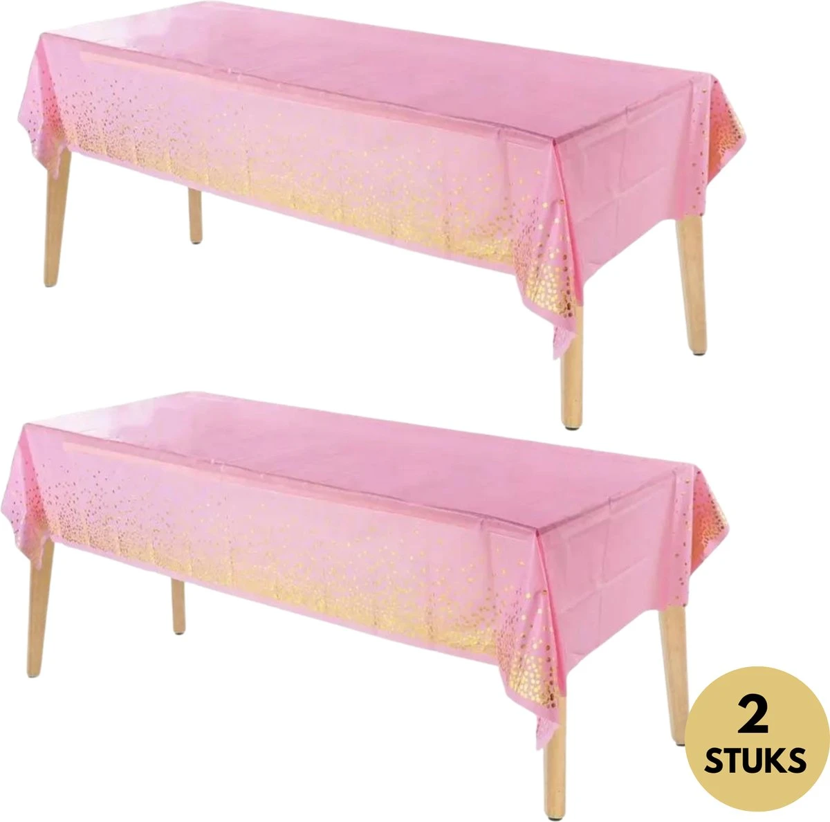 Pazzo Festa - Wegwerp Tafelkleed - 2 Stuks - Roze - Goud - Vlek & Geurvrij - Verjaardagen - Gender Reveal - Baby Shower - Party's - 1 Pazzo Festa - Wegwerp Tafelkleed - 2 Stuks - Roze - Goud - Vlek & Geurvrij - Verjaardagen - Gender Reveal - Baby Shower - Party's -