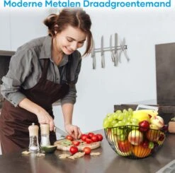 MATTI® - Fruitschaal - Fruitmand - Keuken Accessoires - Trendy Keuken Organizer - Zwart Metaal -Merkloos Verkoopwinkel 1200x1188 4