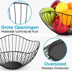 MATTI® - Fruitschaal - Fruitmand - Keuken Accessoires - Trendy Keuken Organizer - Zwart Metaal -Merkloos Verkoopwinkel 1200x1189 15