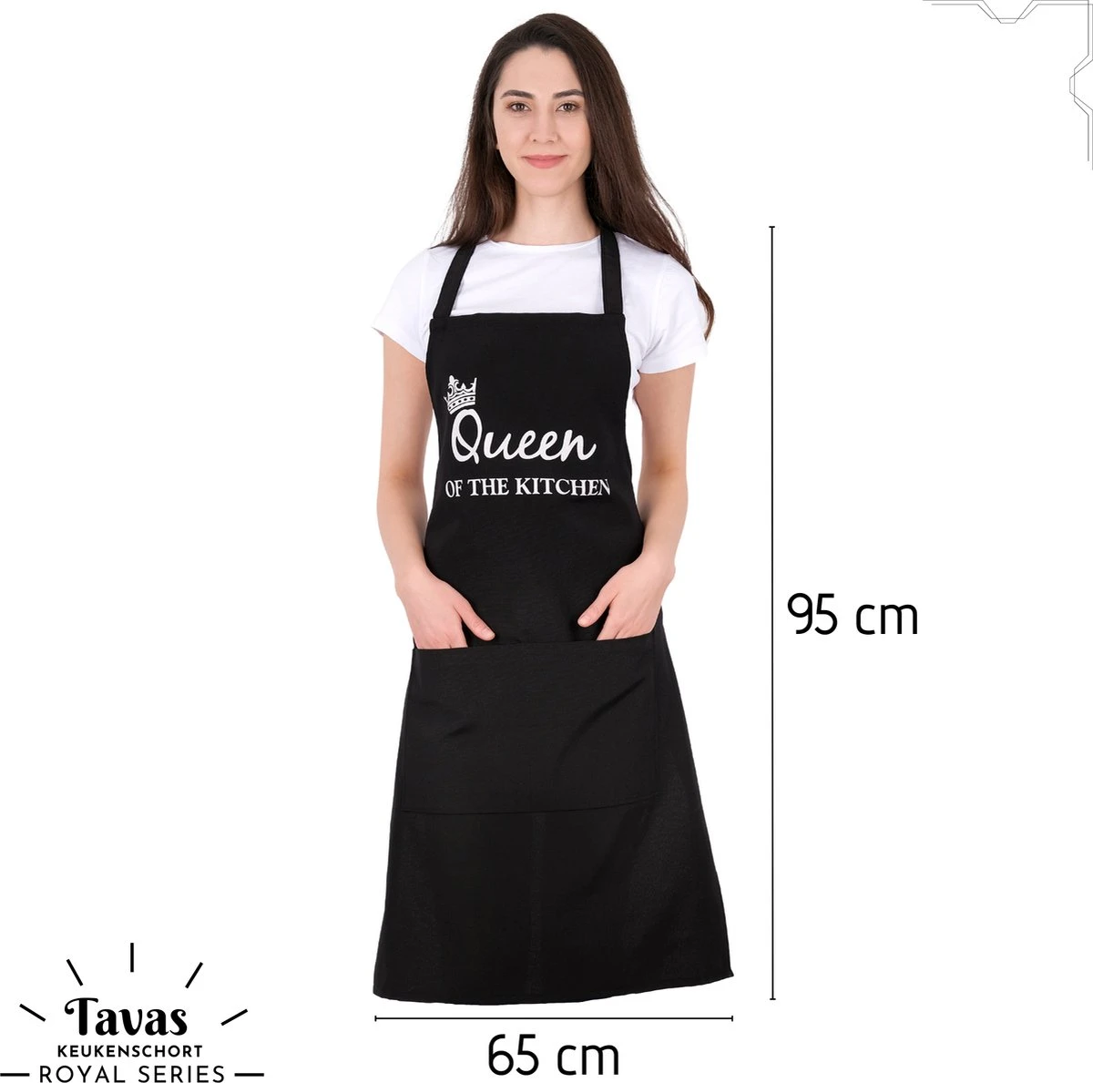 Merkloos Set Van 2 Zwart | 65x95 Cm | King & Queen Of The Kitchen | 2 Keukenschorten | Kookschort Met Zakken | Keukenschort Dames | Keukenschort Voor Vrouwen | Keukenschort Voor Mannen | Cadeutje- Kado | Kook- BBQ 2 Merkloos Set Van 2 Zwart | 65x95 Cm | King & Queen Of The Kitchen | 2 Keukenschorten | Kookschort Met Zakken | Keukenschort Dames | Keukenschort Voor Vrouwen | Keukenschort Voor Mannen | Cadeutje- Kado | Kook- BBQ - Afbeelding 2