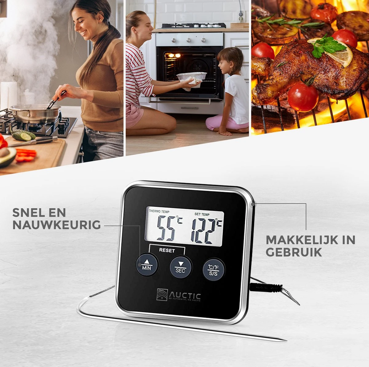 Auctic® DT-1000 - Vleesthermometer – BBQ Accesoires – Oventhermometer – BBQ Thermometer – Kernthermometer 2 Auctic® DT-1000 - Vleesthermometer – BBQ Accesoires – Oventhermometer – BBQ Thermometer – Kernthermometer - Afbeelding 2