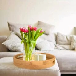 OMID HOME® Bamboe Dienblad Rond - Ø30 Cm - Rond Koffie / Thee Dienblad - Dienblad Met Handvatten - Bamboe Hout - 30 X 30 X 5 Cm -Merkloos Verkoopwinkel 1200x1194 24