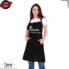 Merkloos Royal Keukenschort Zwart | 60x80 Cm | Queen Of The Kitchen | Kookschort Met Zakken | Keukenschort Dames | Keukenschort Voor Vrouwen | Cadeutje- Kado | Kook- BBQ