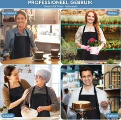 3-Pack Keukenschort - Zwart - Kookschort - Bbq - Restaurant - Met 2 Zakken En Verstelbaar Koord - Voor Mannen En Vrouwen - Schort - Waterbestendig - Multifunctioneel -Merkloos Verkoopwinkel 1200x1194 4