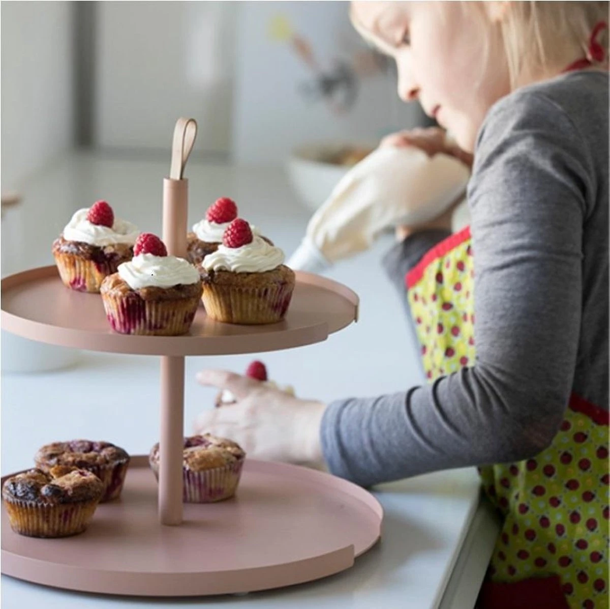 DesignBite Etagere 2 Laags Roze - Blush 3 DesignBite Etagere 2 Laags Roze - Blush - Afbeelding 3