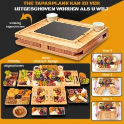 Tapasplank - Borrelplank - Serveerplank - Kaasplank - Hapjesplank - Inclusief Kaasmesjes - Taspasplank Bamboe - Borrelplank Rond - Inclusief Ebook - 41 Cm -Merkloos Verkoopwinkel 1200x1197 21