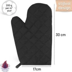 TAVAS Mooi Zwart Ovenwanten 2 Stuks Hittebestendige Ovenhandschoen Katoen, Thermolite Tot 220°C -Merkloos Verkoopwinkel 1200x1197 5