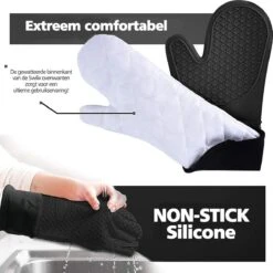 SWILIX ® Ovenwanten 2 Stuks - Ovenhandschoenen - Siliconen Ovenwant - Zwart -Merkloos Verkoopwinkel 1200x1198 32