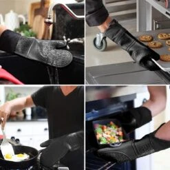 SWILIX ® Ovenwanten 2 Stuks - Ovenhandschoenen - Siliconen Ovenwant - Zwart -Merkloos Verkoopwinkel 1200x1198 33