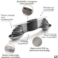 8-Delige Magnetische Maatlepel Set RVS - Measuring Cups And Spoons - Maatschepjes - Vast & Vloeibaar -Merkloos Verkoopwinkel 1200x1198 51