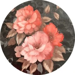 Merkloos Rond Tafelzeil - Ø 140 Cm - Roses - Zwart -Merkloos Verkoopwinkel 1200x1198 61